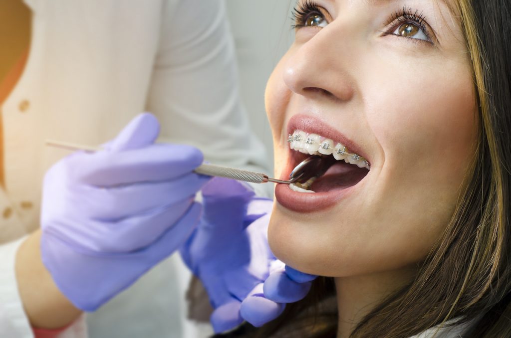 woman having a dental check up