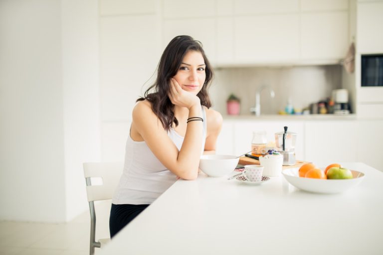 woman eating a healthy meal