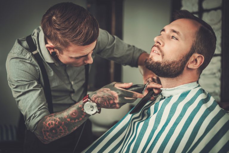 man getting shaved